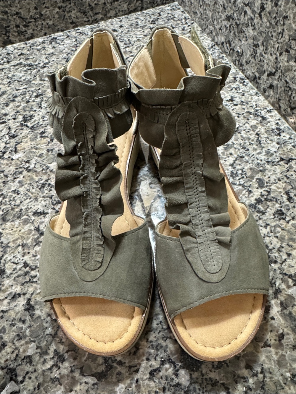 Gabor suede Velcro sandal